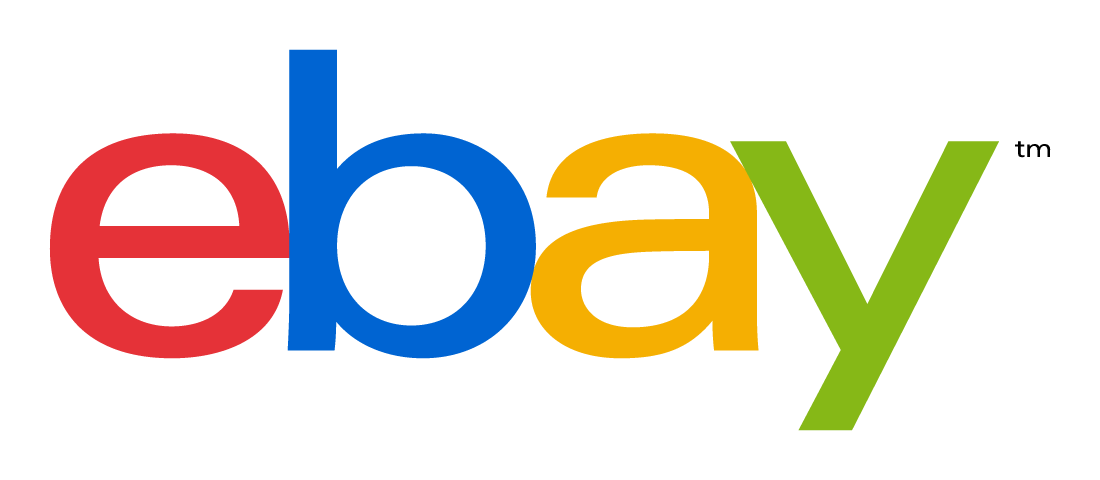 EBay logo: red e, blue b, yellow a, green y, all lowercase.